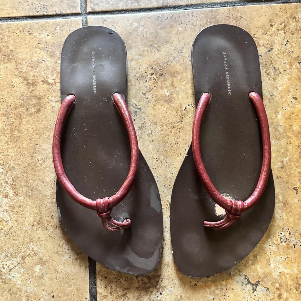 Dark Brown And Red Leather